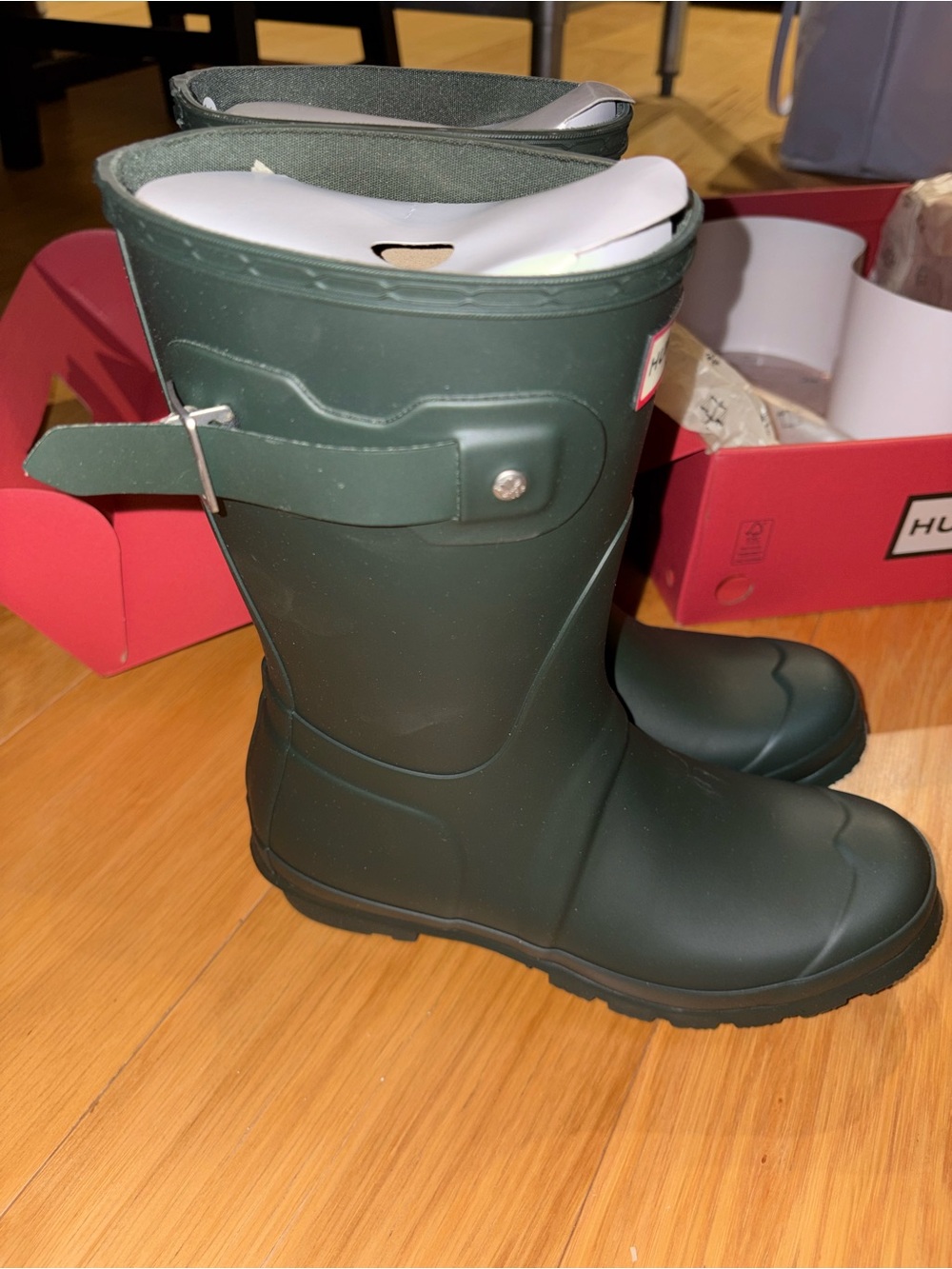 Hunter Women's Short Rain Boots in Forest Green - Picture 4 of 5